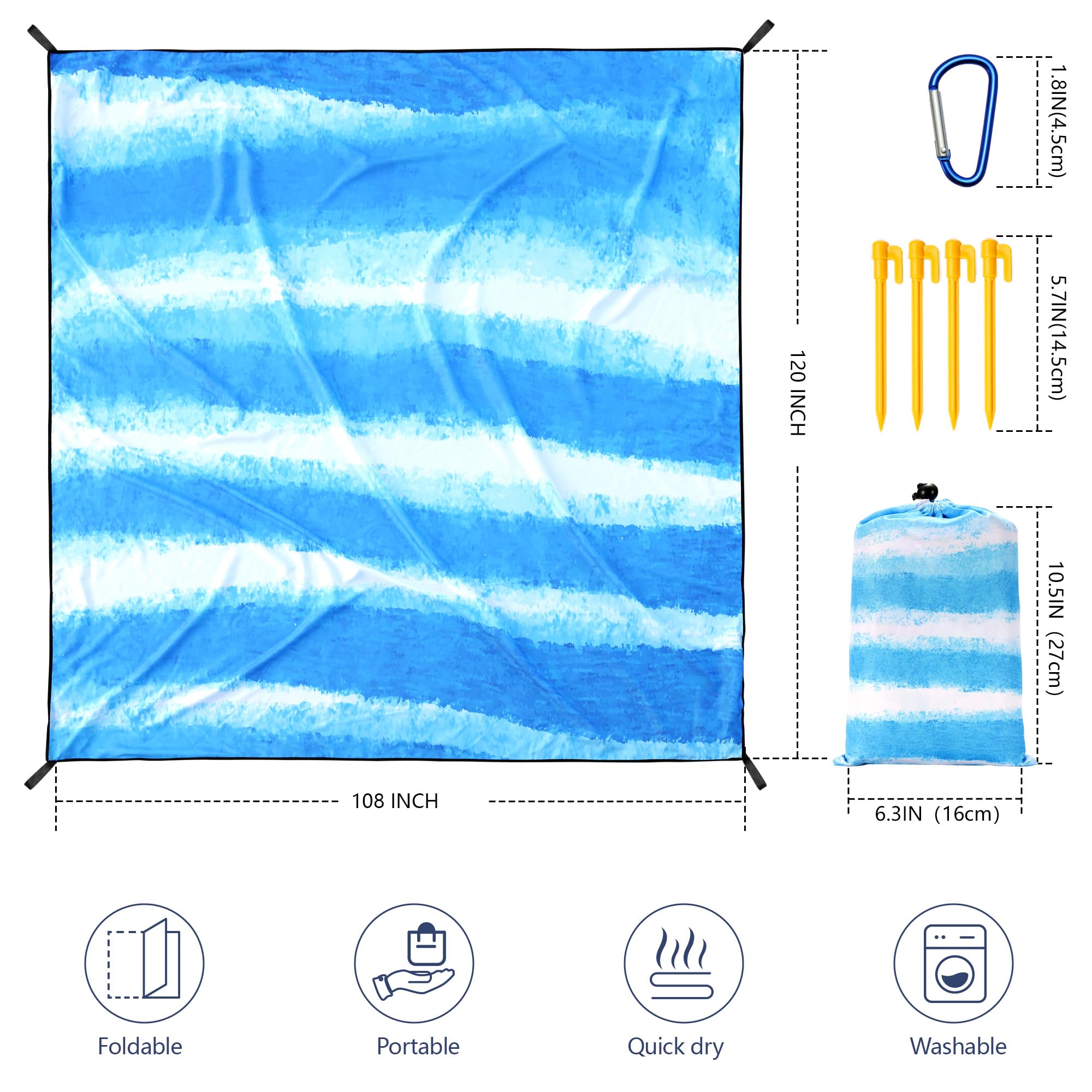 WIWIGO sandproof material closeup highlights protective waterproof layer for beach days