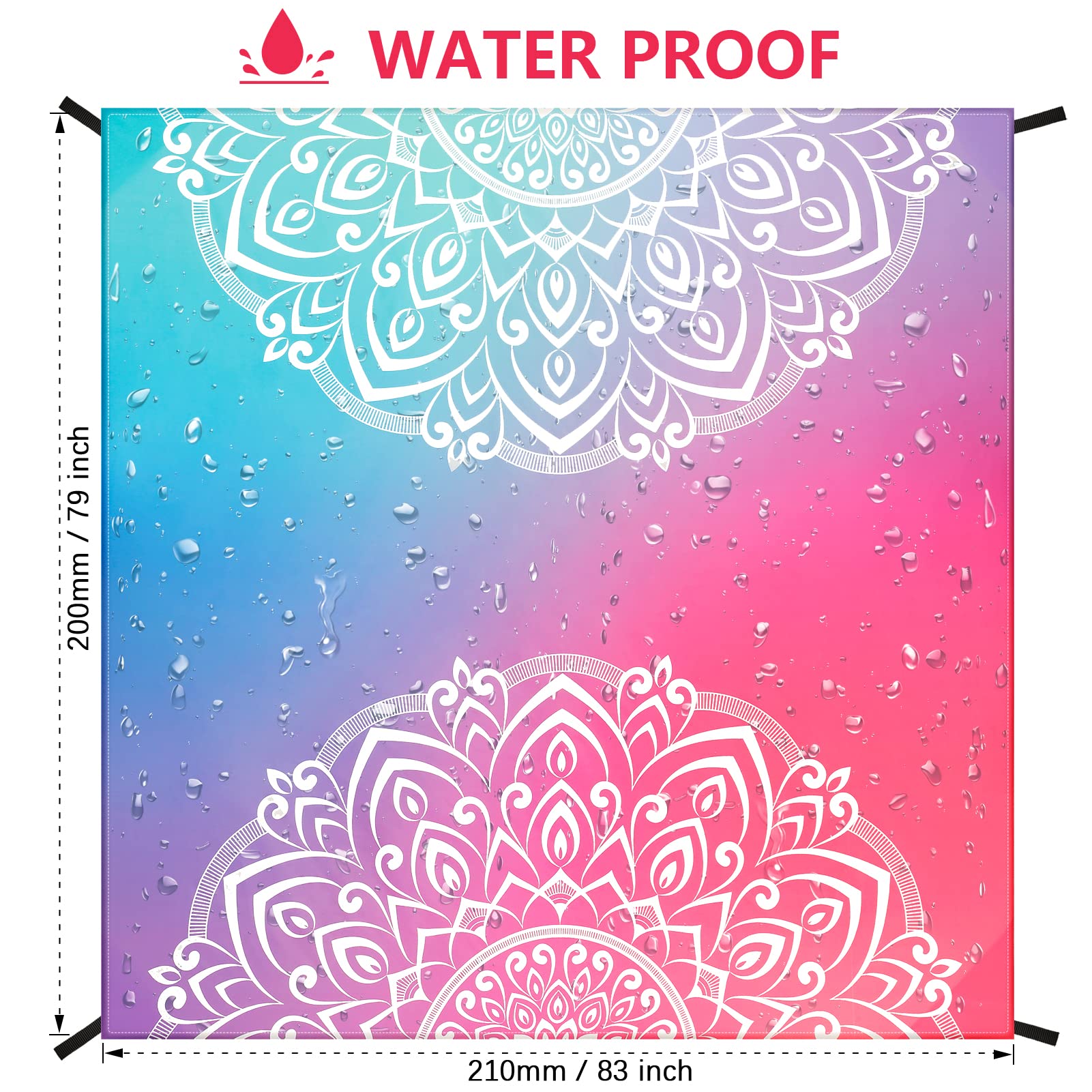 WIWIGO beach blanket quick-dry fabric dries fast after splashes and spills.