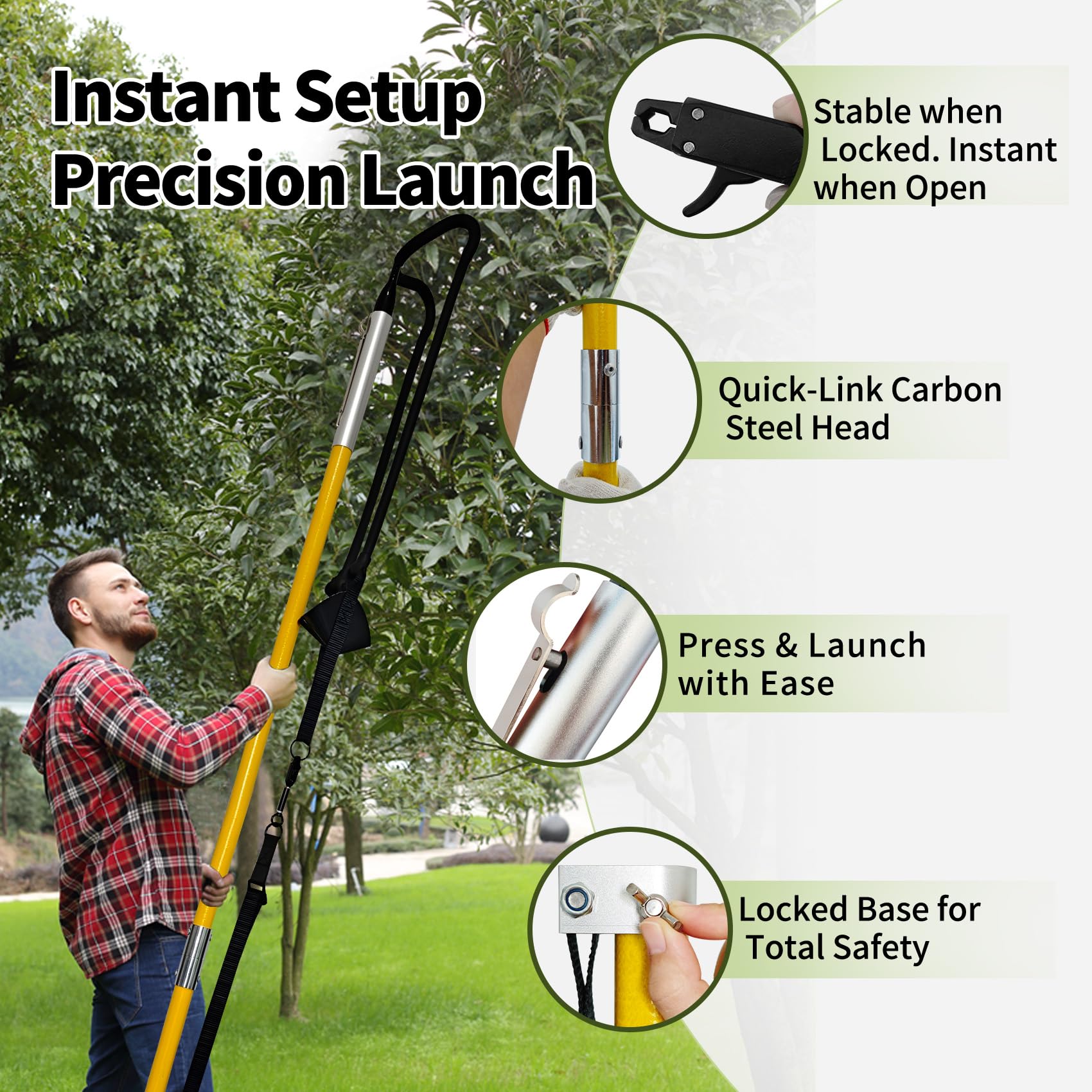 Wixeeua 150ft rope launcher reaches high branches safely