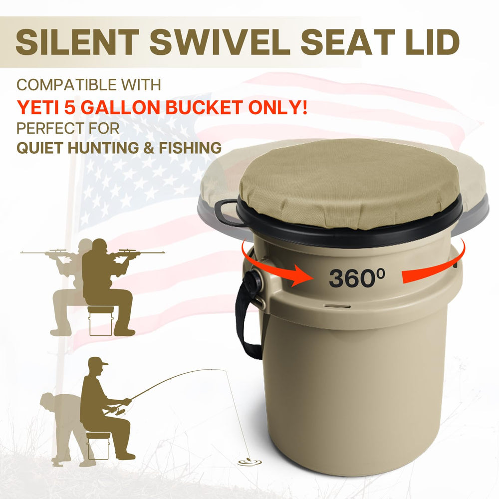 Wizcave 360-degree swivel seat offers quiet, smooth rotation for versatile outdoor use.