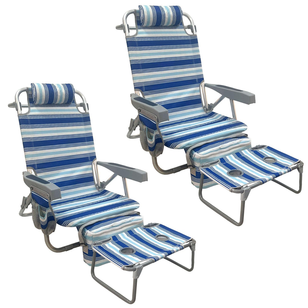 WKFAMOUT backpack beach chair with aluminum table for convenient surface.