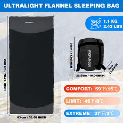 WKFAMOUT backpacking sleeping bag packed for ultralight travel.