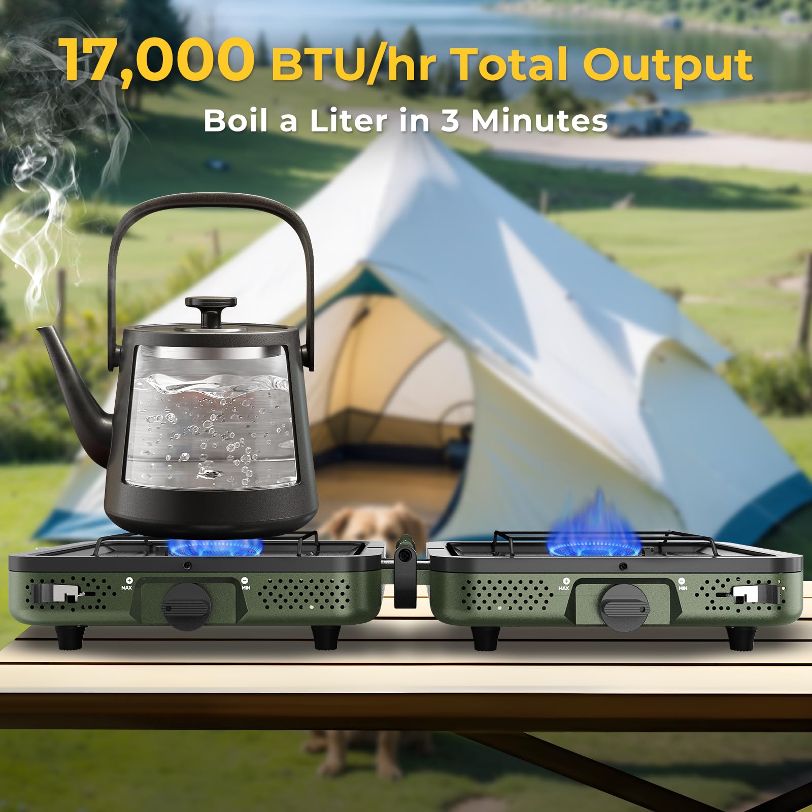 WLSINJL camping stove wind shield stabilizes cooking in gusty conditions