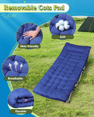 WLIVE camping cot-heavy-duty-frame supports up to 450lbs for sturdy reliability.