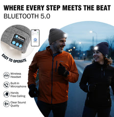 Wmcaps detachable LED headlamp on the beanie is rechargeable.