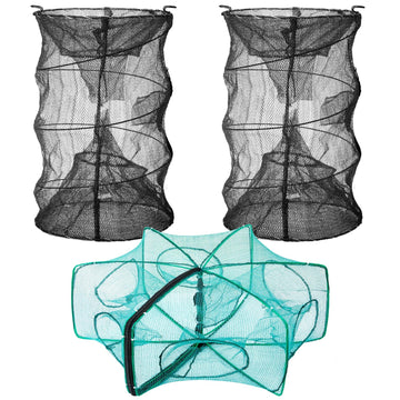 Woanger minnow trap front view with bait bags for efficient catch
