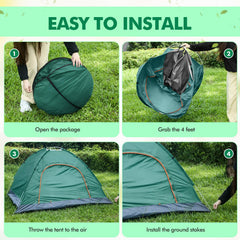 Woanger tent dual-layer door demonstrates airflow and privacy features.