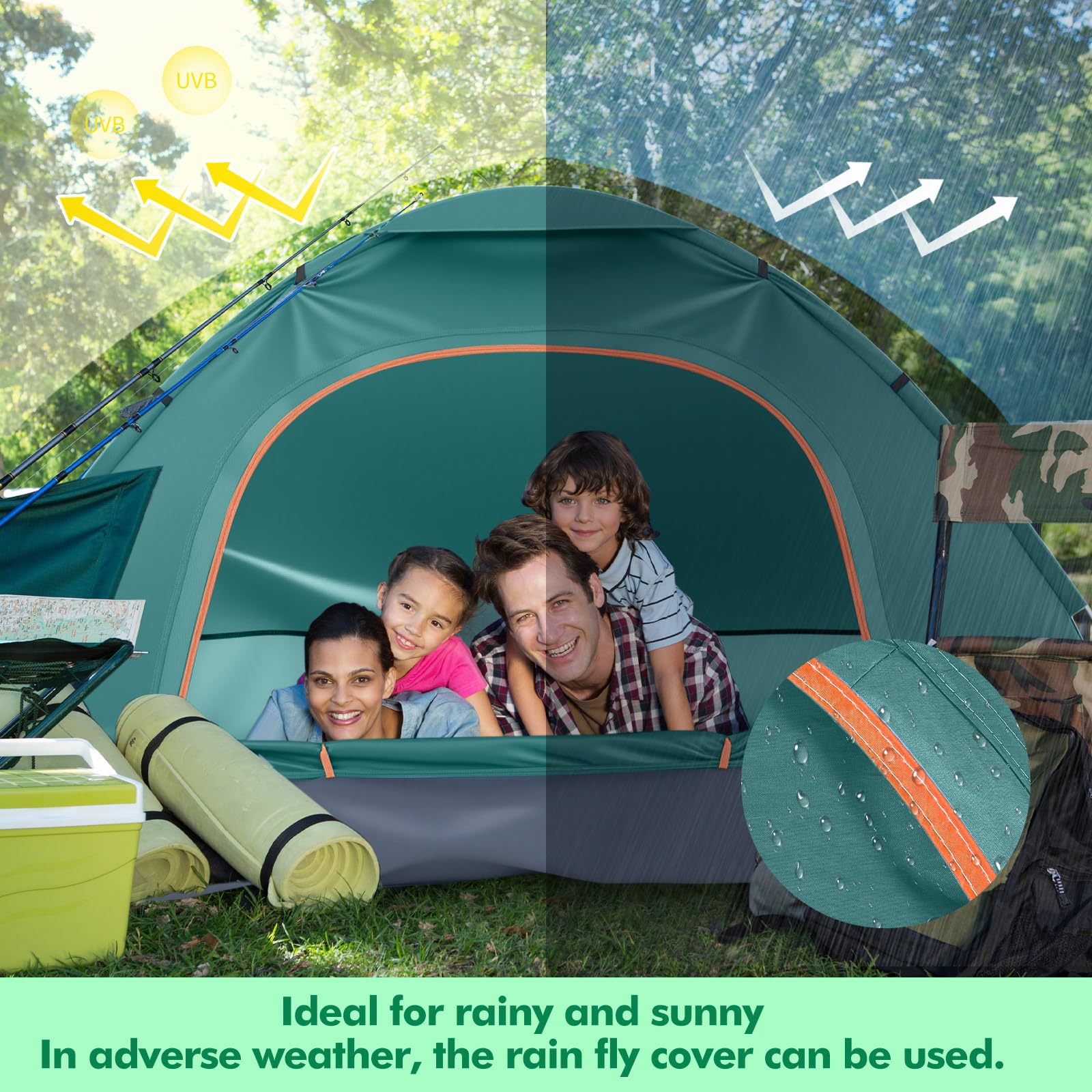 Woanger green-color tents blend with nature for versatile outdoor use.