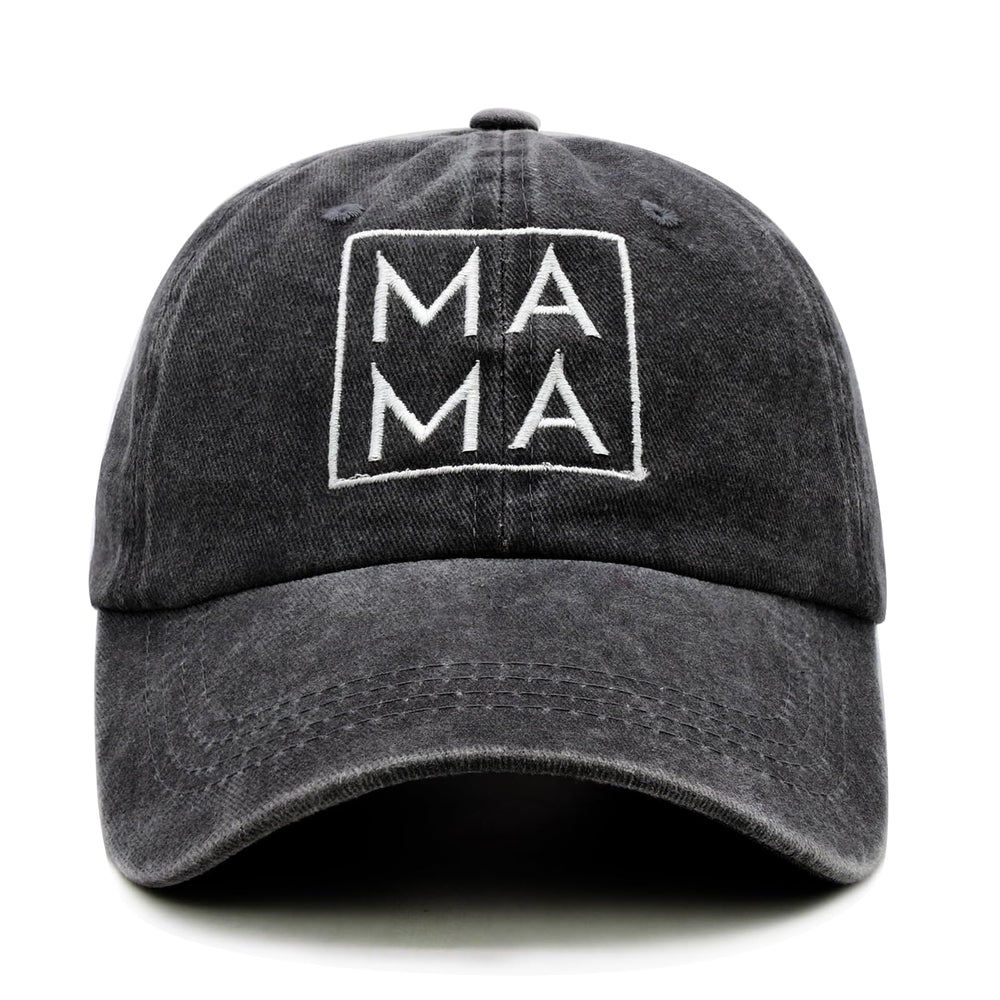 Wodeal Mama Hat for Women in black - front view, adjustable cap