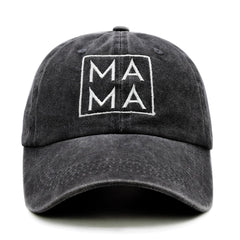 Wodeal Mama Hat for Women in black - front view, adjustable cap