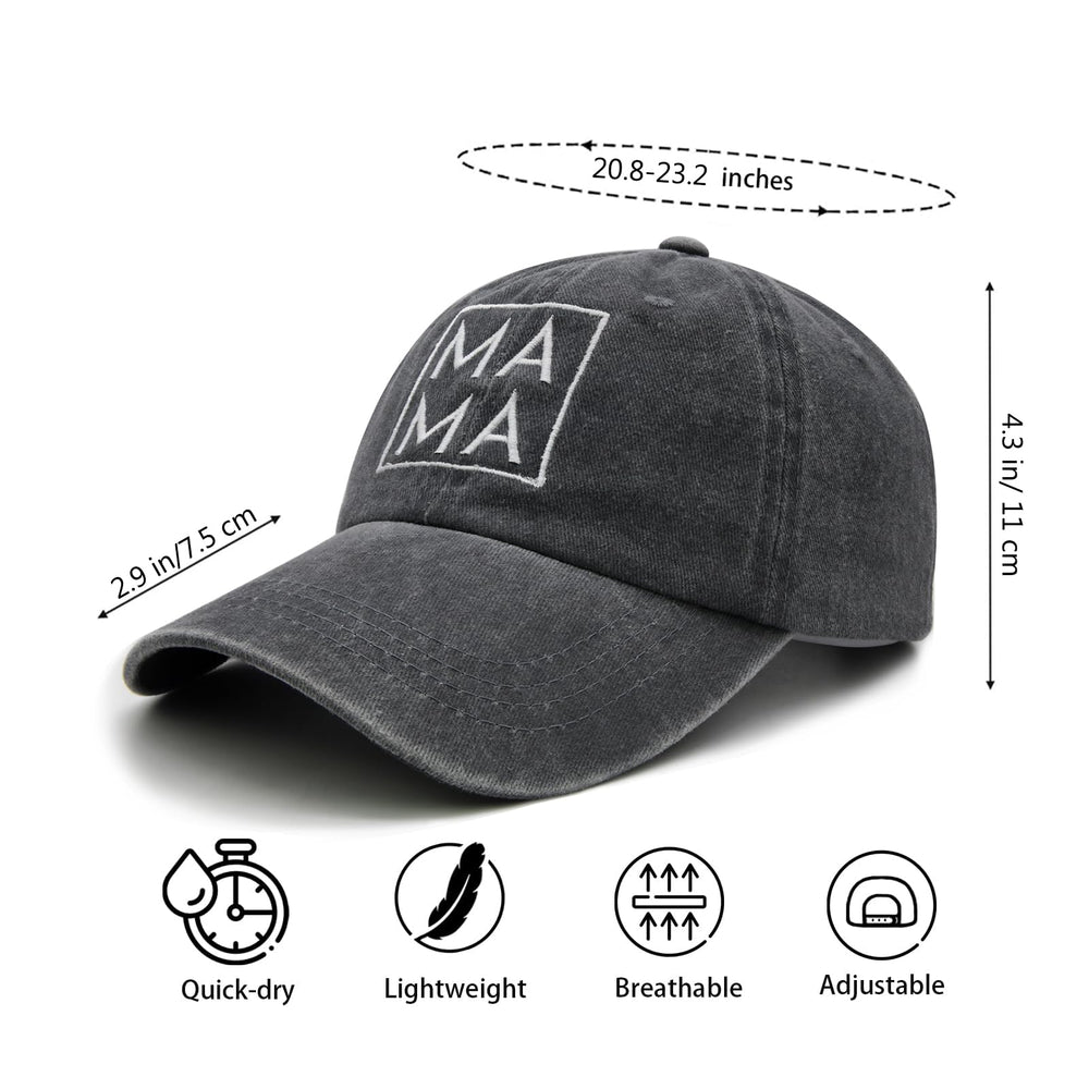 Wodeal Mama Hat for Women on a model, black adjustable cap