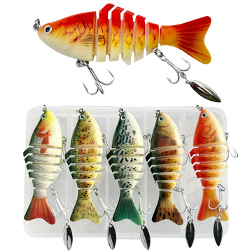 WOEUROI 5pcs bionic swimming bait front view