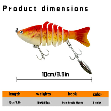 Spinner tail with treble hooks detail