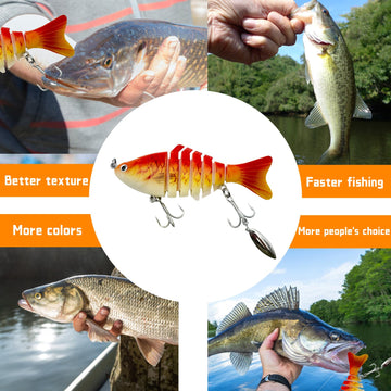 Grey WOEUROI 5pcs bionic swimming bait in packaging