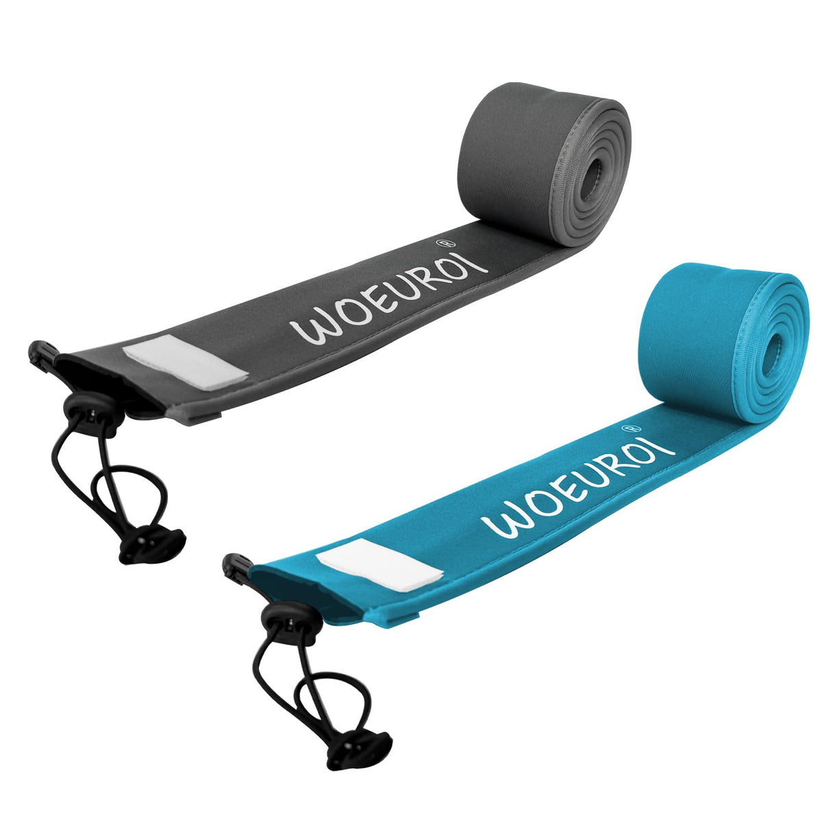 WOEUROI 70-inch neoprene fishing rod sleeve exterior in grey and blue