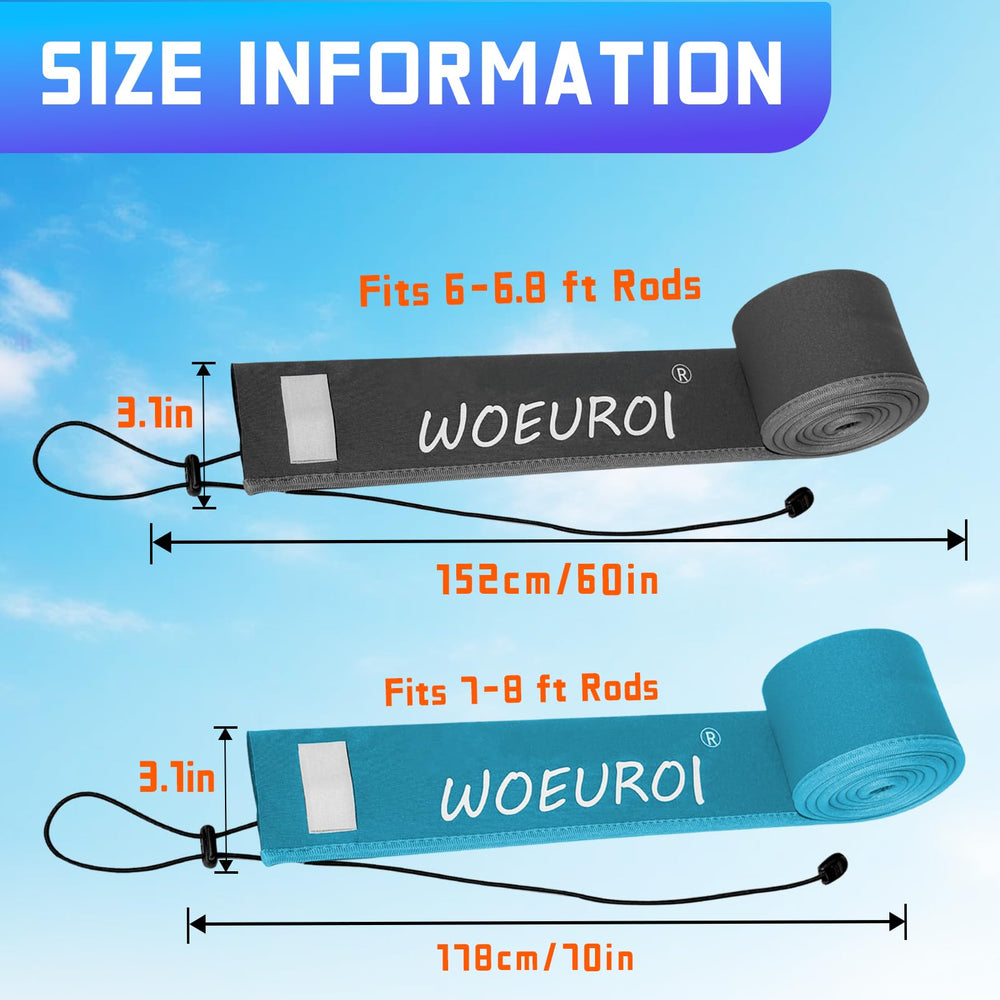 Close-up of reinforced stitching at the tip of the neoprene rod sleeve