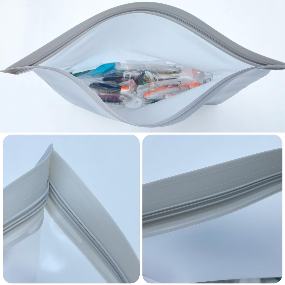 Angler organizing tackle with WOEUROI bait storage bags