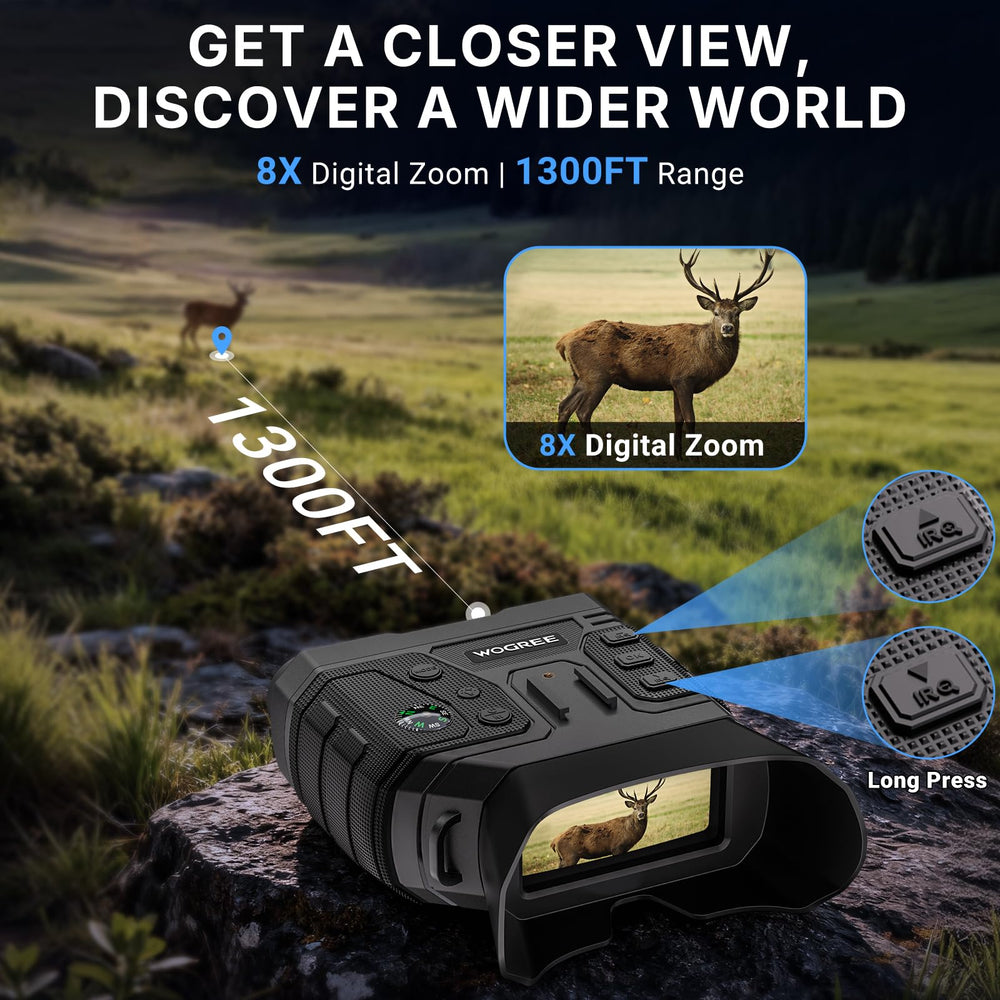 WOGREE Goggles 8x digital zoom for distant subject identification