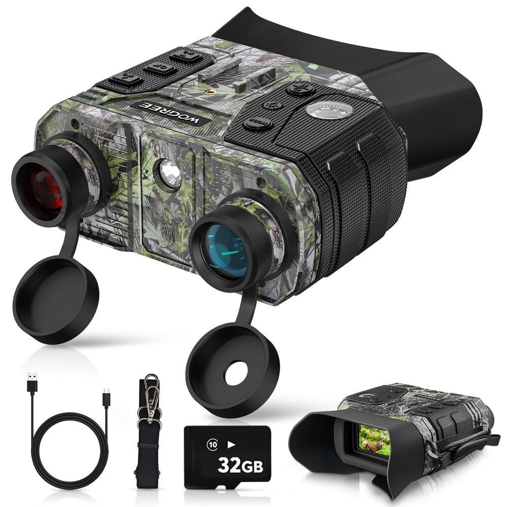 WOGREE Night Vision Goggles 4K video display for clear night viewing and quick playback.