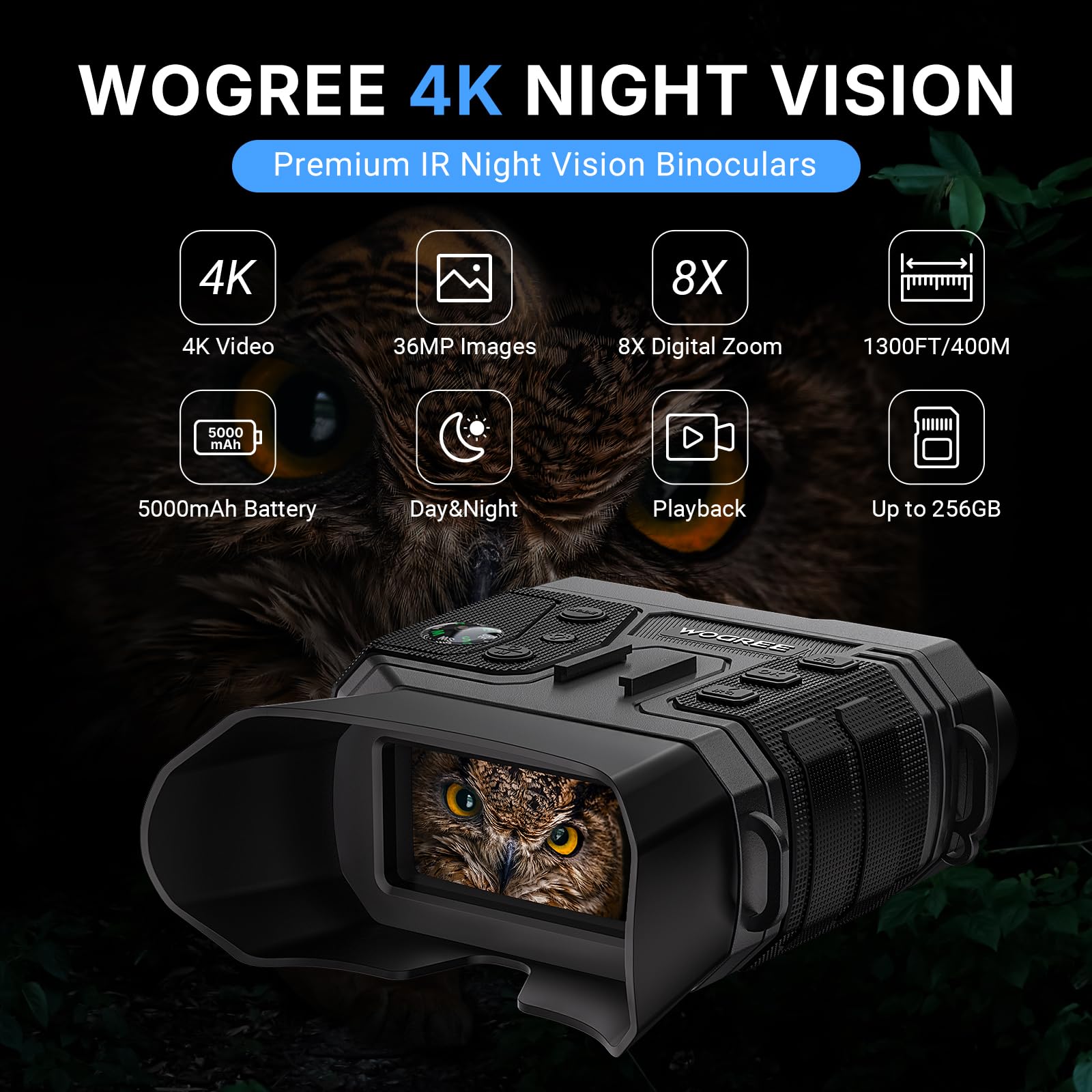 WOGREE Goggles eyepiece hood reduces light spill for discreet viewing