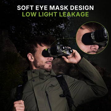 WOGREE Night Vision Goggles eyepiece hood reduces light leakage for discreet observation.