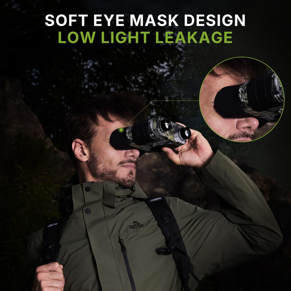 WOGREE Night Vision Goggles eyepiece hood reduces light leakage for discreet observation.