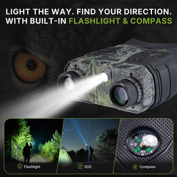 WOGREE Night Vision Goggles tripod compatibility enables stable hands-free use.