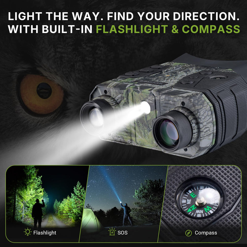 WOGREE Night Vision Goggles tripod compatibility enables stable hands-free use.