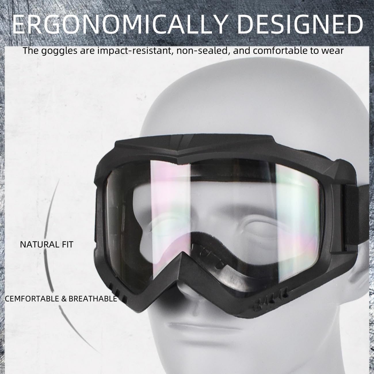 Ergonomic TPU frame and cushioned seal on Wokyo goggles