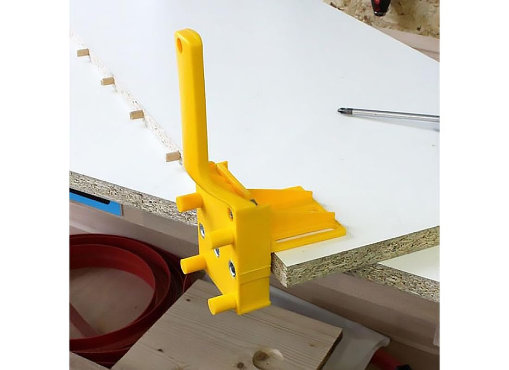 Wolfcraft Dowel Quick Doweling Jig adjustment dials enable precise depth control for clean fits.