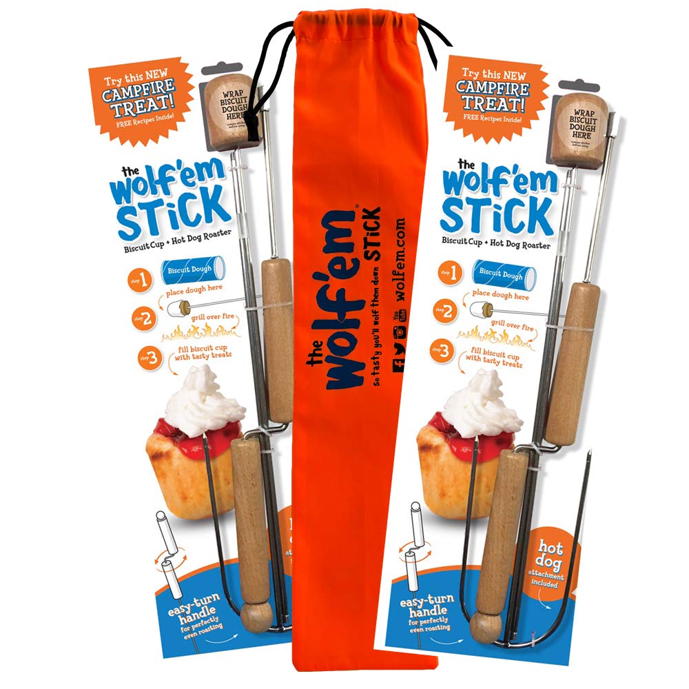 Wolf'em marshmallow roasting sticks set 2 collapsible for easy packing on camping trips