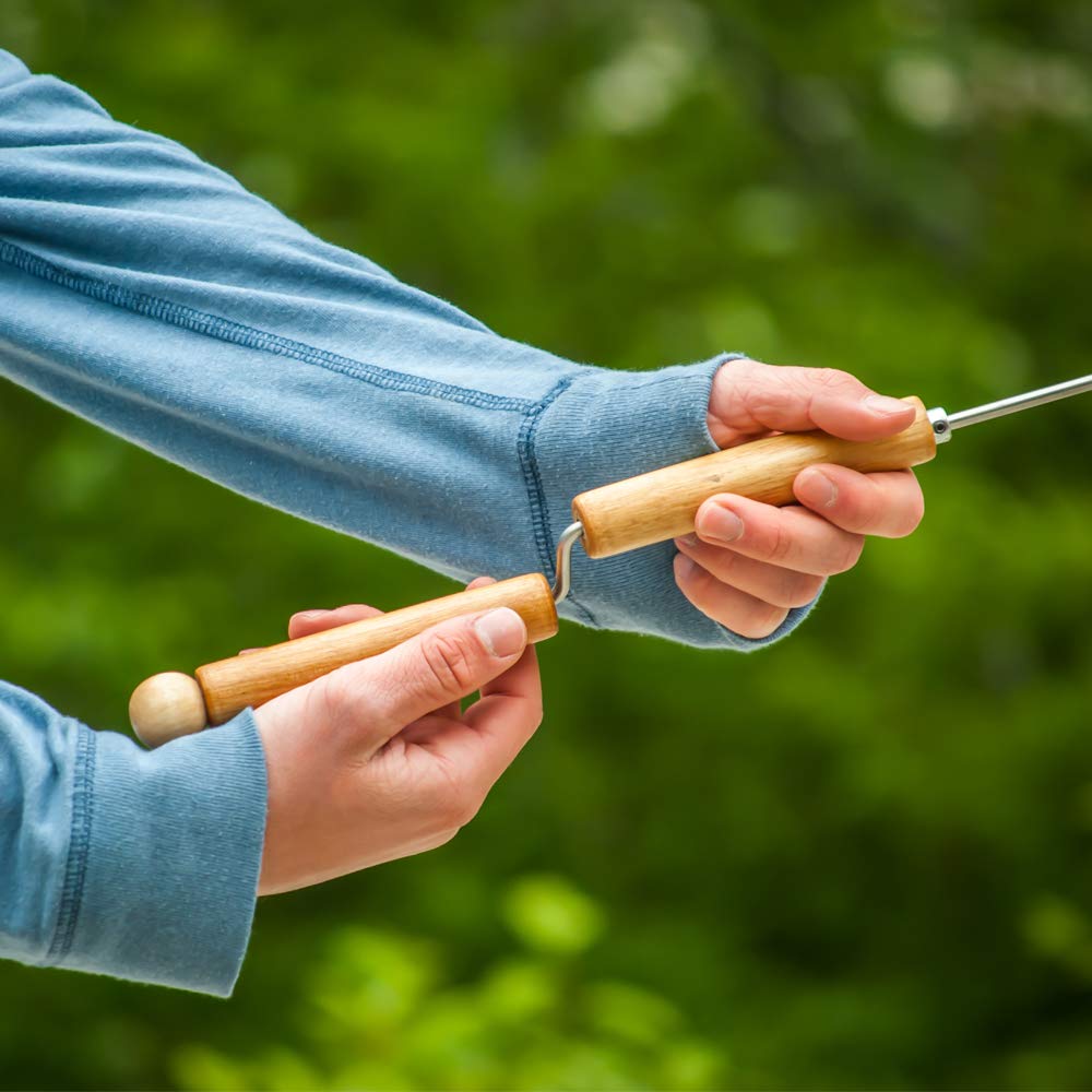 Wolf'em two-pack campfire roasting sticks ready for group cooking