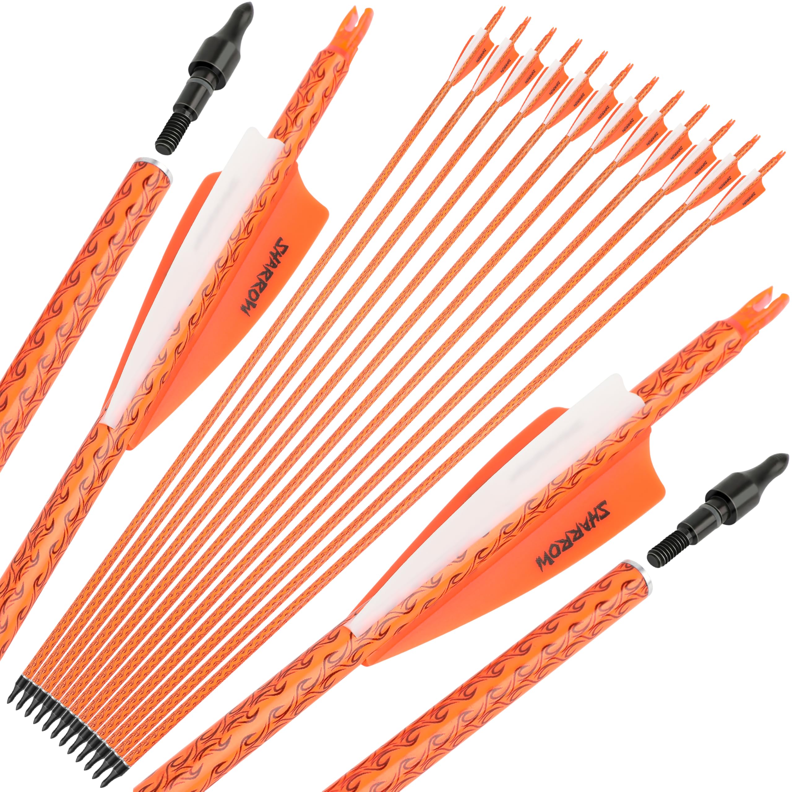 Wolfman 30-inch carbon arrow spine 500 for stable flight during practice