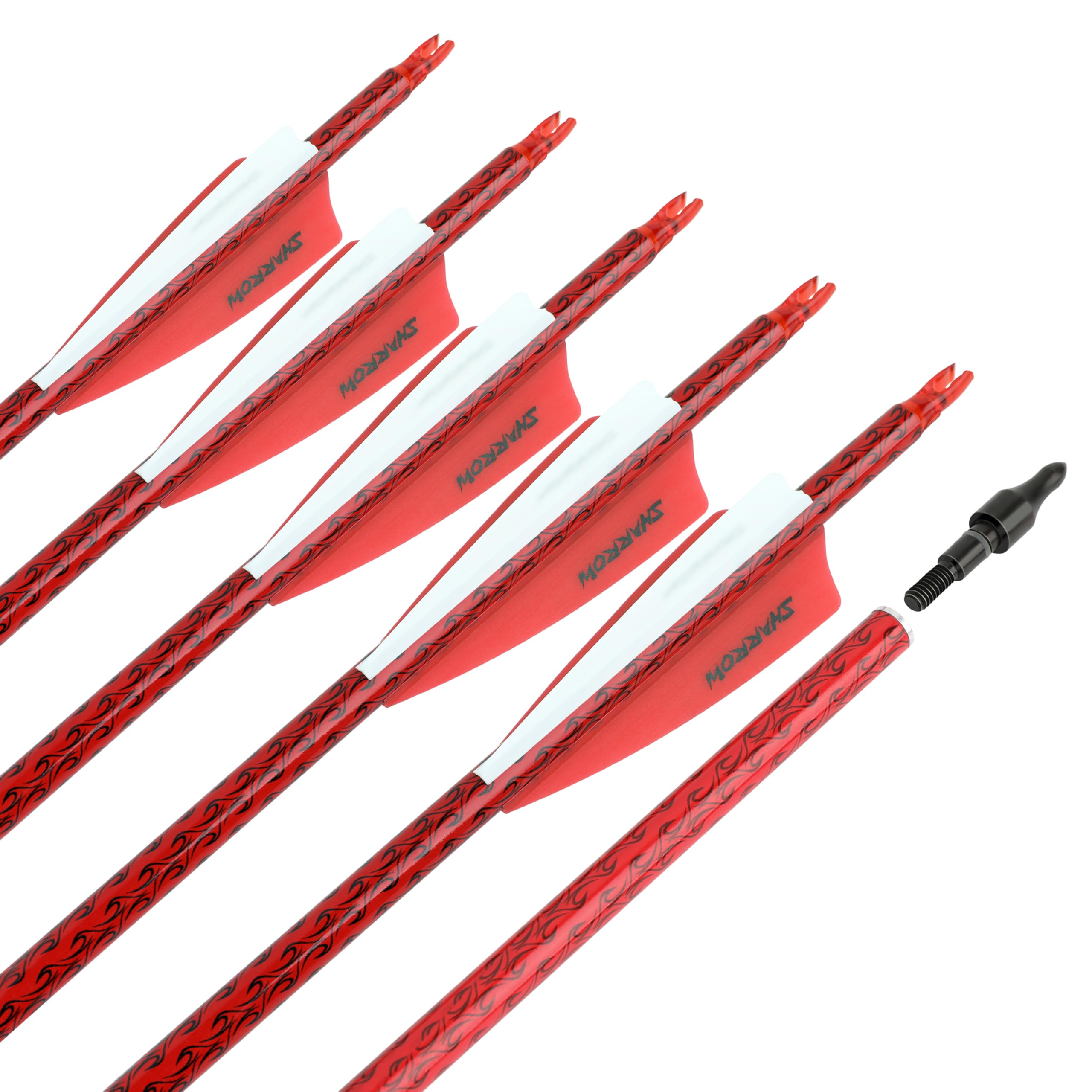 Wolfman 30in carbon arrow with 3in vanes for stable flight and long-range accuracy.