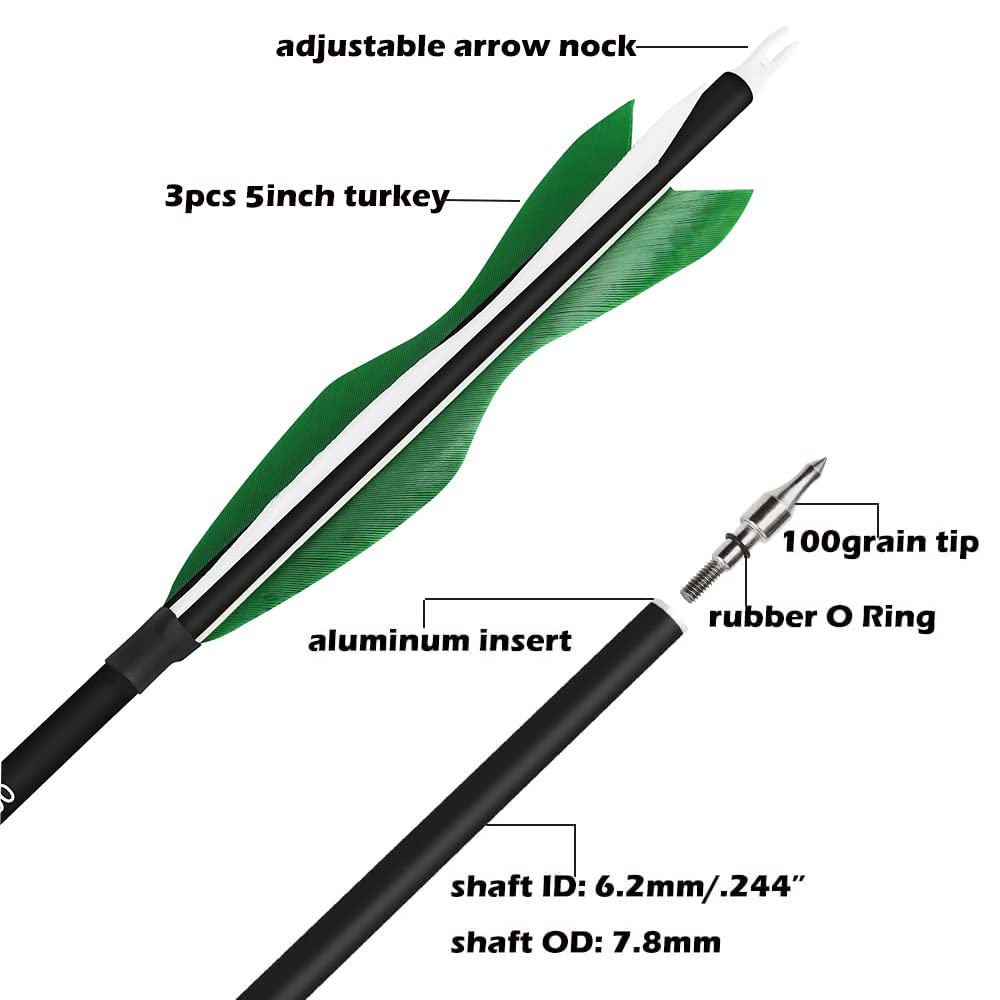 Wolfman carbon arrow with removable tips for easy maintenance