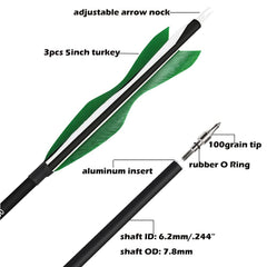 Wolfman carbon arrow with removable tips for easy maintenance