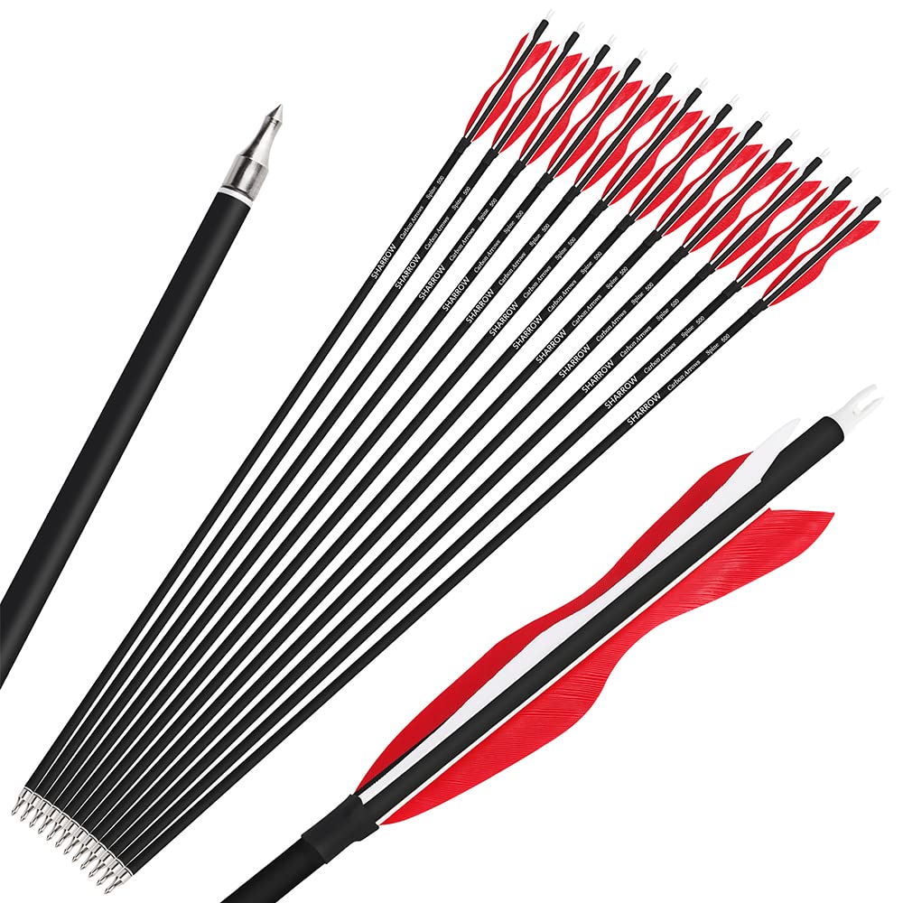 Wolfman 31 carbon arrows compatible with recurve and compound bows for versatile use