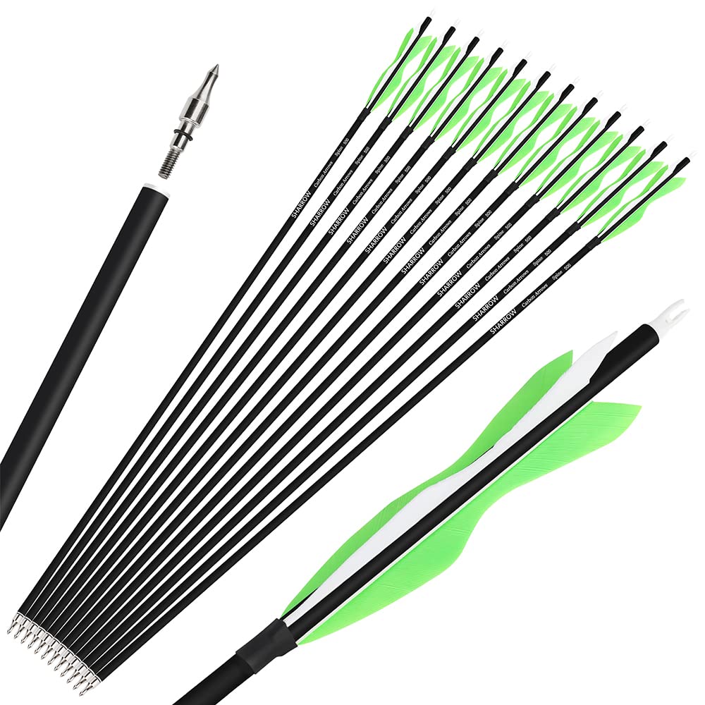 Wolfman 31-inch carbon arrow with turkey feather fletching for stable flight