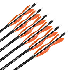 Wolfman 31” carbon arrows orange feather close-up for stable flight and accuracy