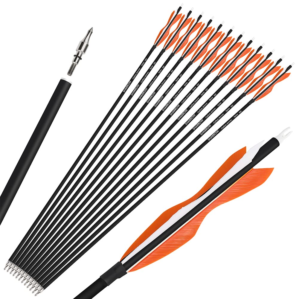 Wolfman 31” carbon arrows orange front view for durable practice and hunting sessions