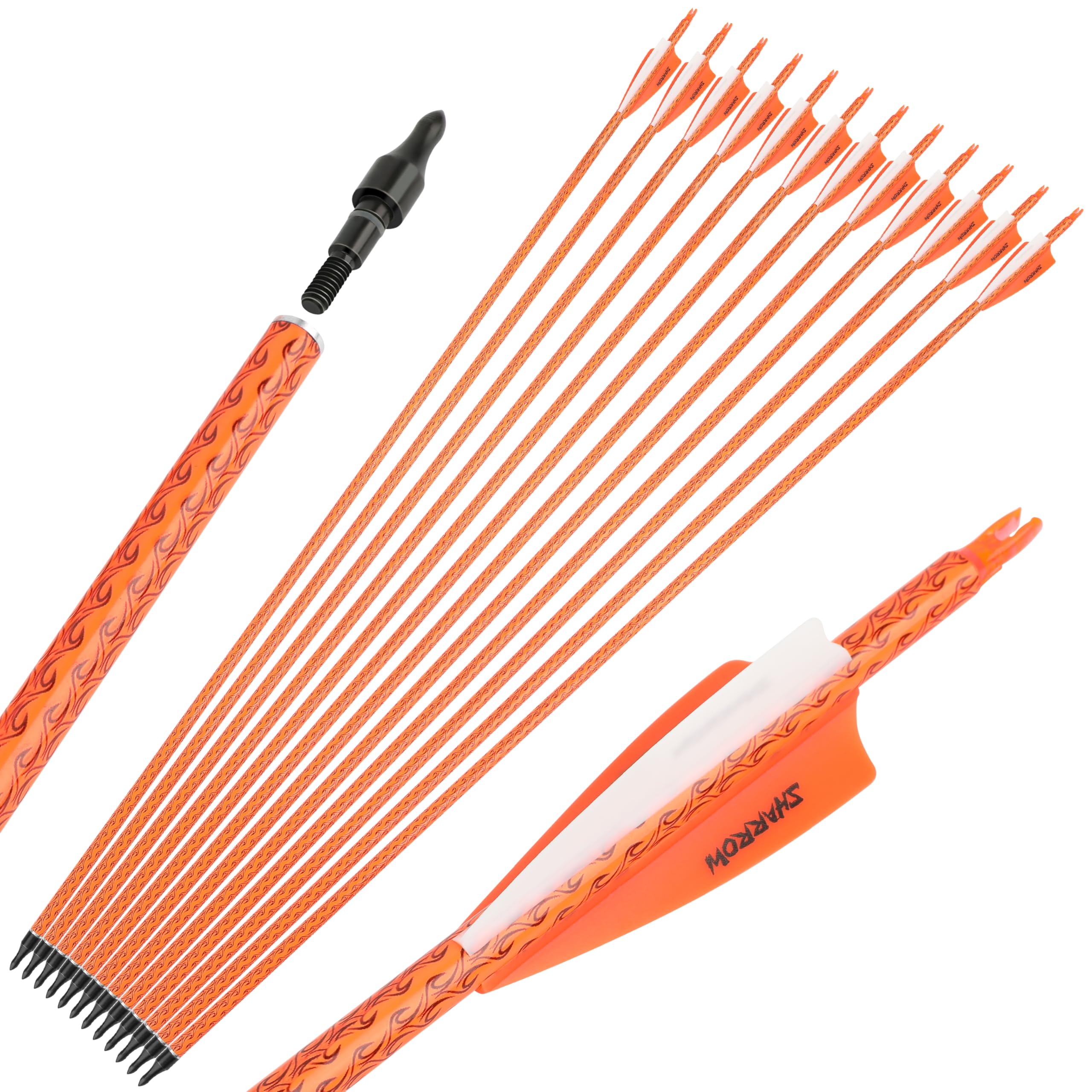 Wolfman adjustable arrow nocks shown for easy bow fit