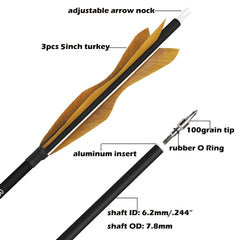 Wolfman carbon arrows adjustable nocks adapt to recurve and compound bows