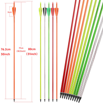 Wolfman carbon arrows for target practice and hunting, 6-piece set.