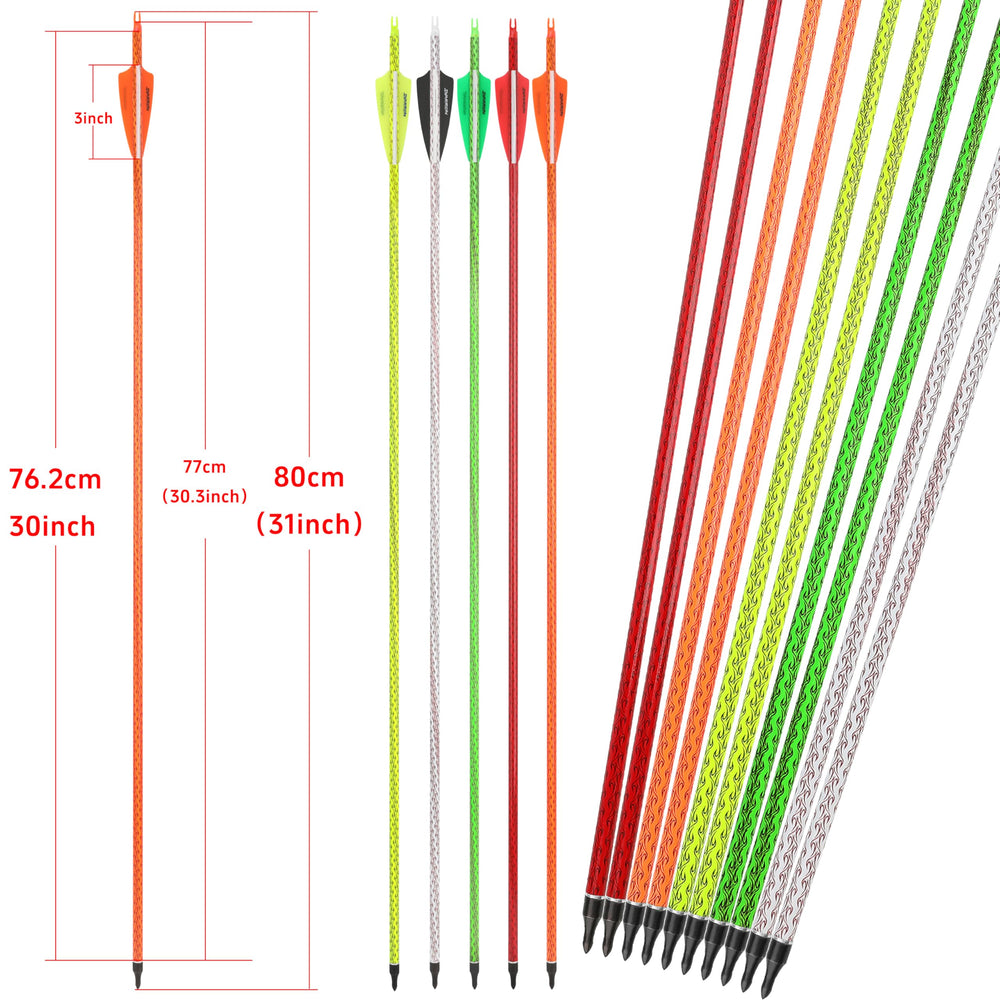 Wolfman carbon arrows for target practice and hunting, 6-piece set.
