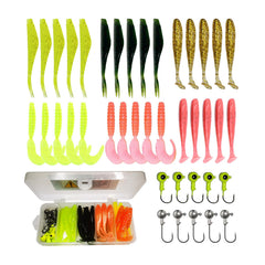 WOLFSKIN 40-piece soft plastic lure kit with curly tail swimbaits