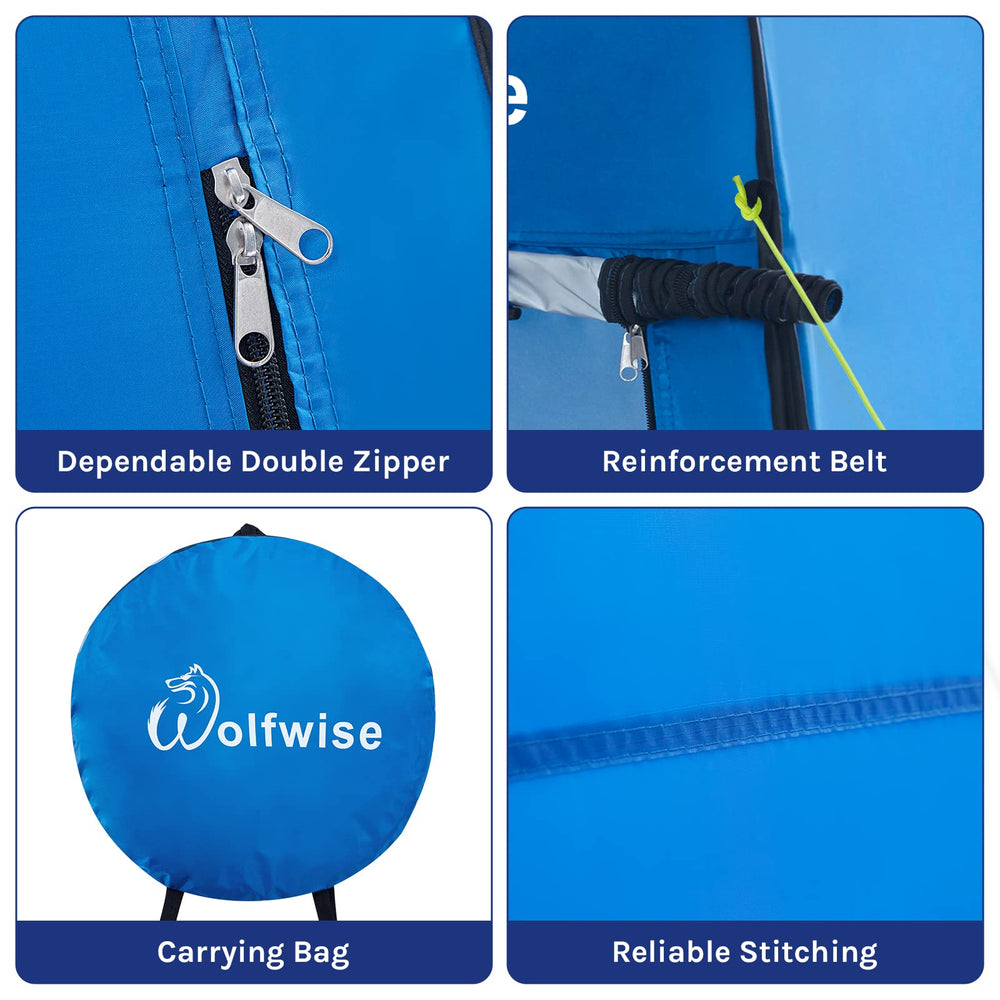 Two zipper windows on WolfWise tent allow fresh air and ventilation.