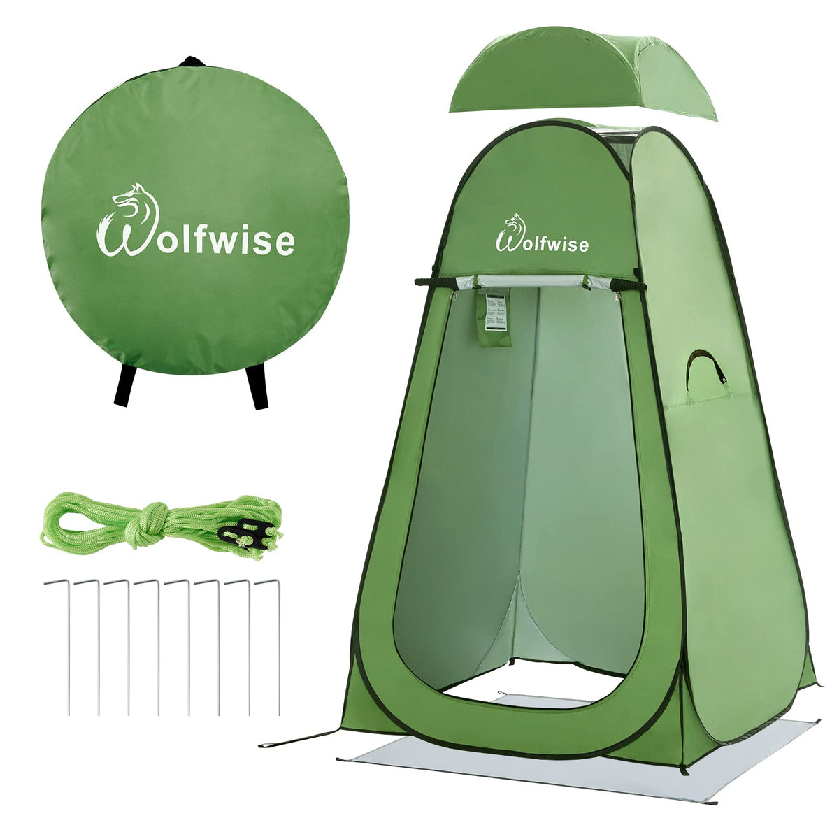 WolfWise pop-up changing tent open provides instant private beach changing space.