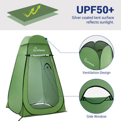 WolfWise pop-up changing tent interior offers roomy dressing privacy on the go.