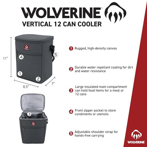 Wolverine 24 Can Cooler side pocket visible for organized on-the-go storage.