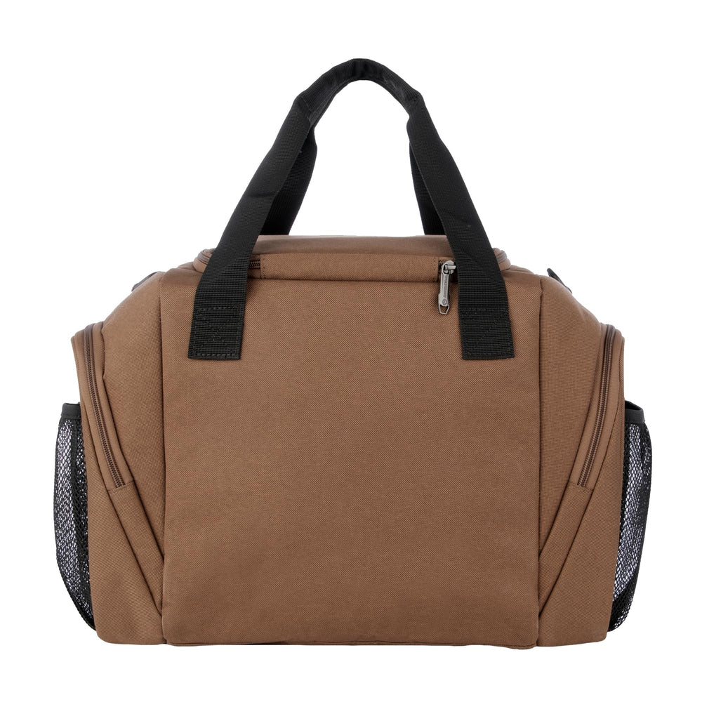 Wolverine Duffel Cooler end pockets - insulated storage for small essentials